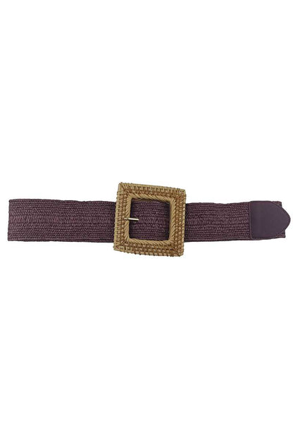 Fashion Square Straw Buckle Belt-Teresa&#39;s Fashionista LLC