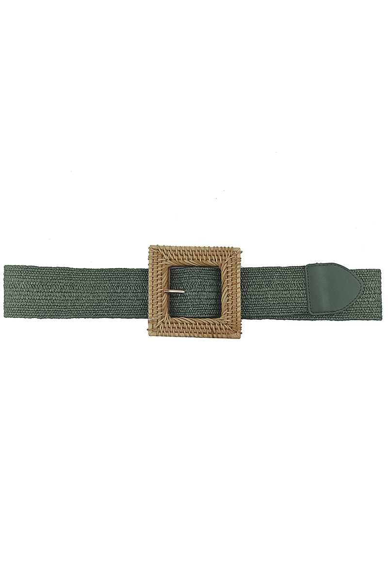 Fashion Square Straw Buckle Belt-Teresa&#39;s Fashionista LLC