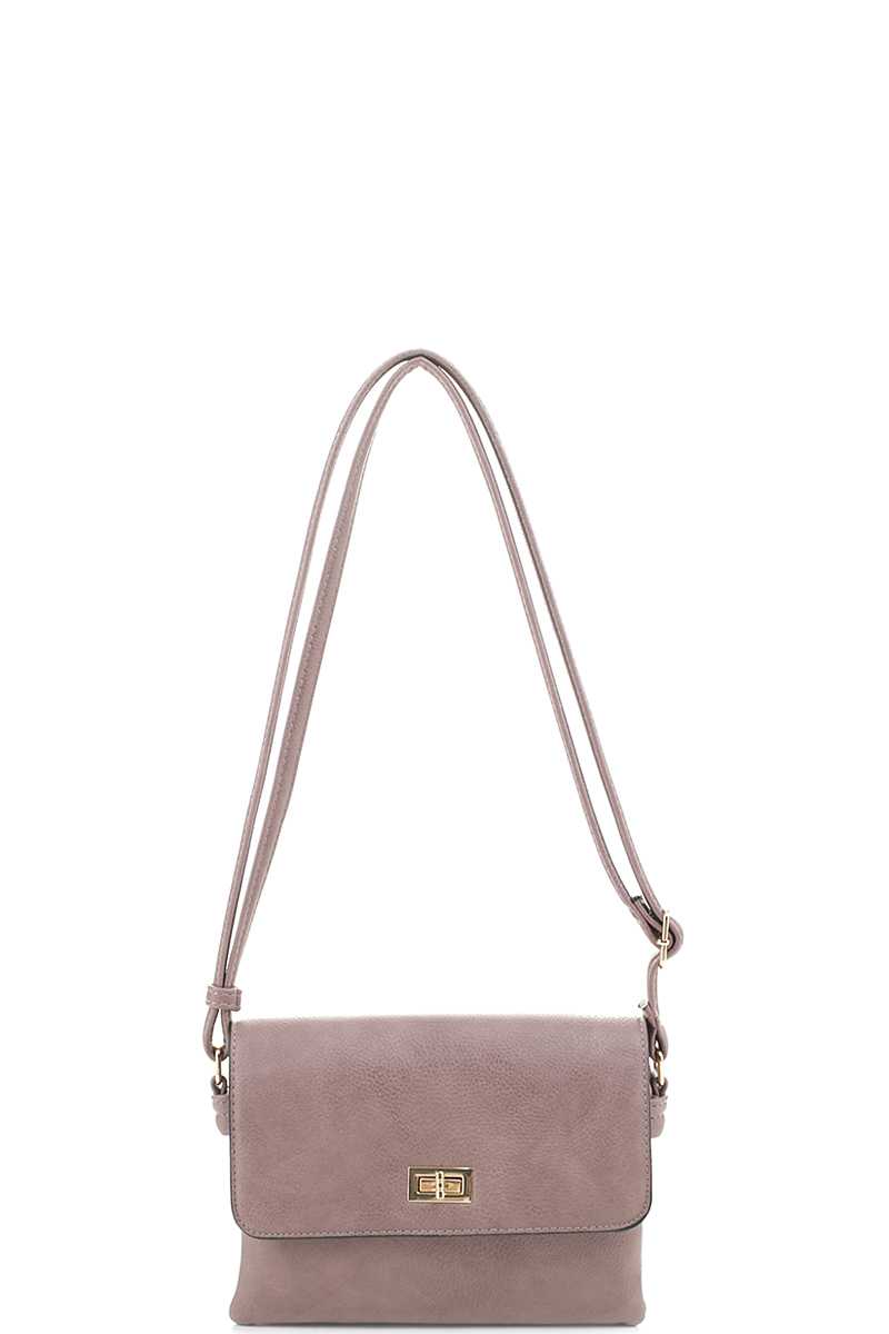 Smooth Colored Crossbody Bag-Teresa&#39;s Fashionista LLC