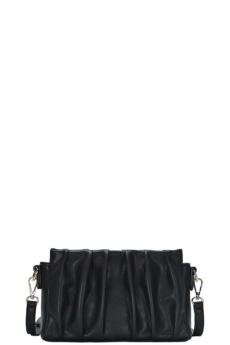 Stylish Smooth Wrinkled Crossbody Bag-Teresa&#39;s Fashionista LLC