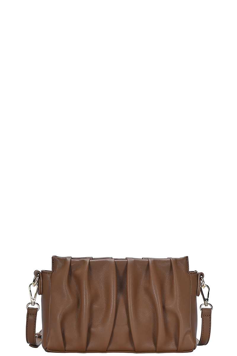 Stylish Smooth Wrinkled Crossbody Bag-Teresa&#39;s Fashionista LLC