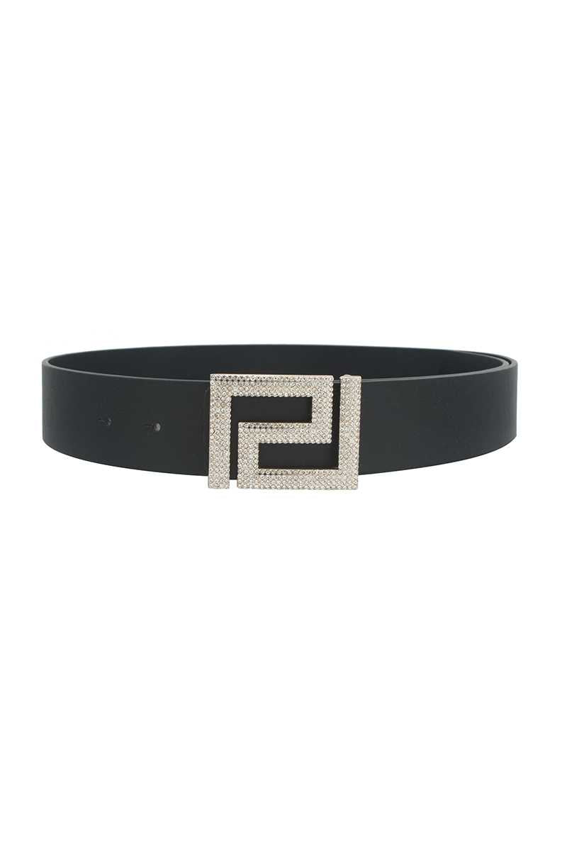 Rhinestone Pave Geo Shape Belt-Teresa&#39;s Fashionista LLC