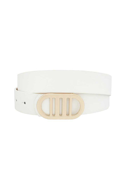 Modern Gridded Oval Standard Belt-Teresa&#39;s Fashionista LLC