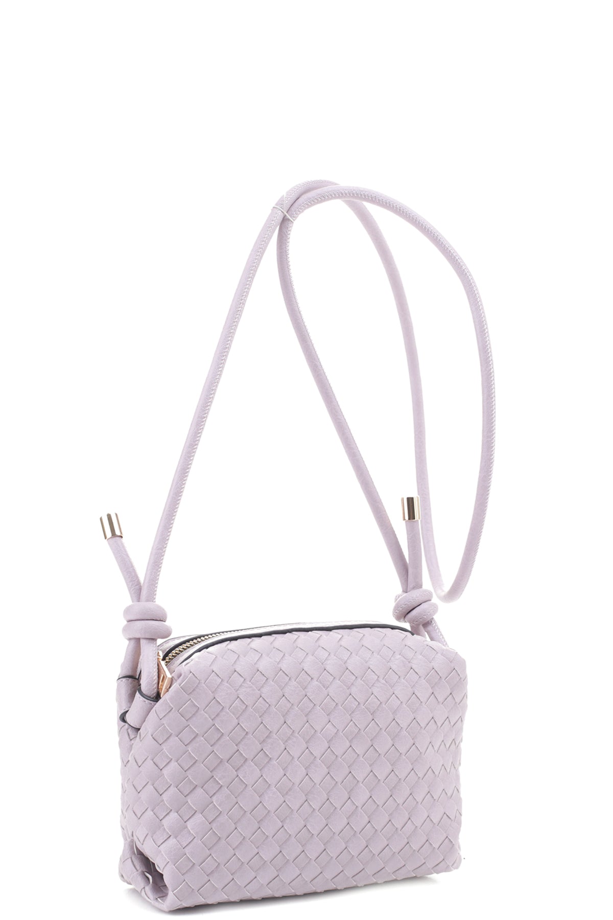 Braid Texture Zipper Crossbody Bag-Teresa&#39;s Fashionista LLC