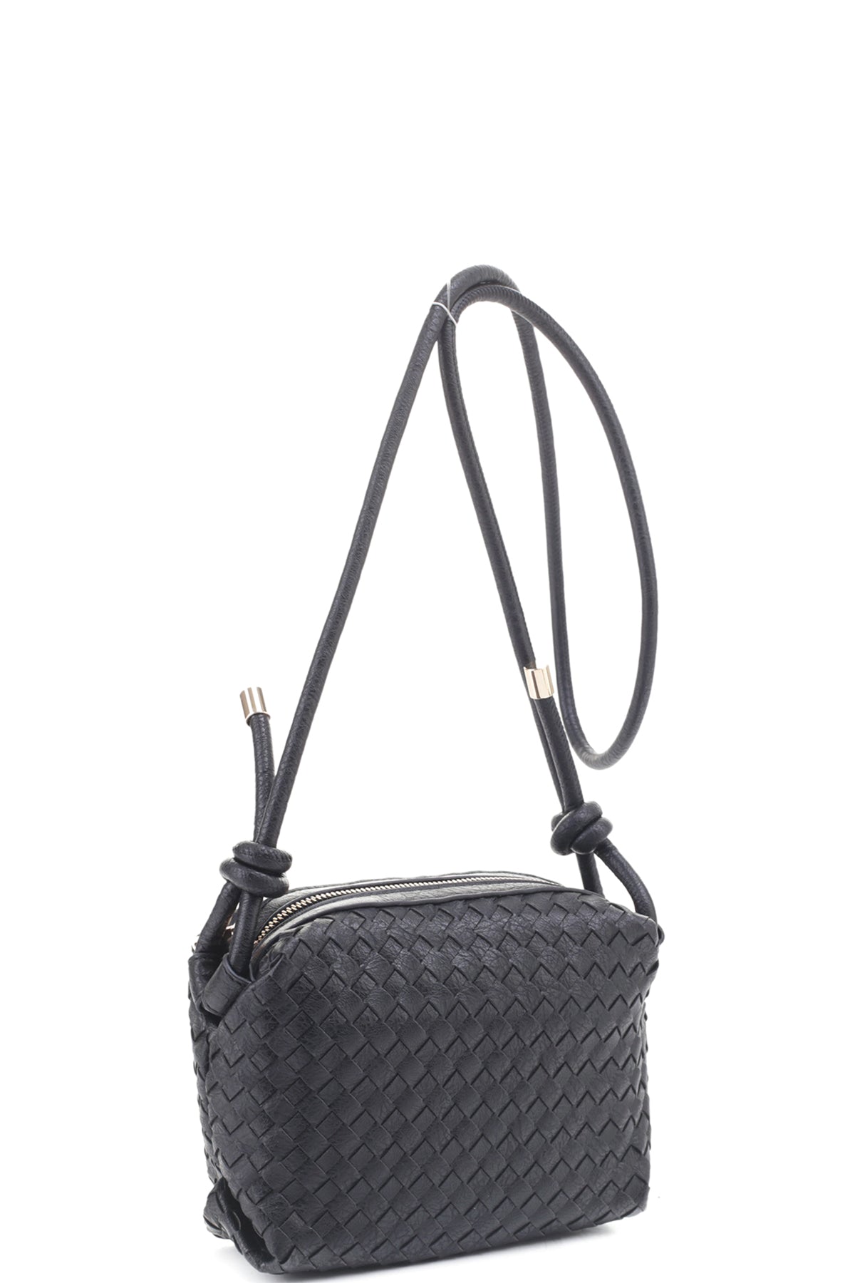 Braid Texture Zipper Crossbody Bag-Teresa&#39;s Fashionista LLC