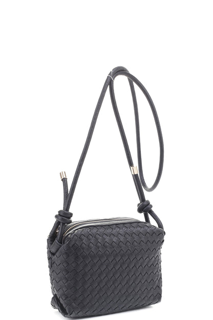 Braid Texture Zipper Crossbody Bag-Teresa&#39;s Fashionista LLC