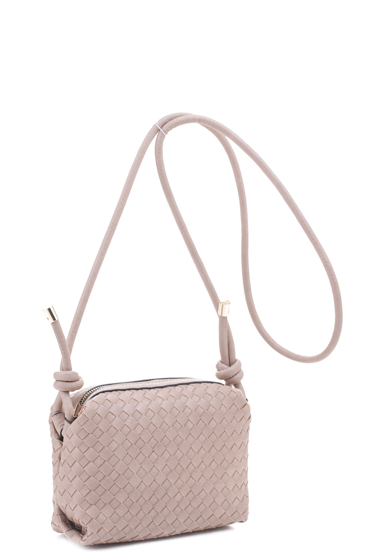 Braid Texture Zipper Crossbody Bag-Teresa&#39;s Fashionista LLC