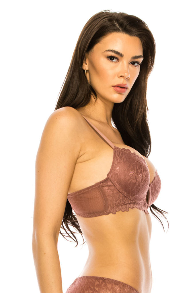 Coverage Lace Trim Bra-Teresa&#39;s Fashionista LLC