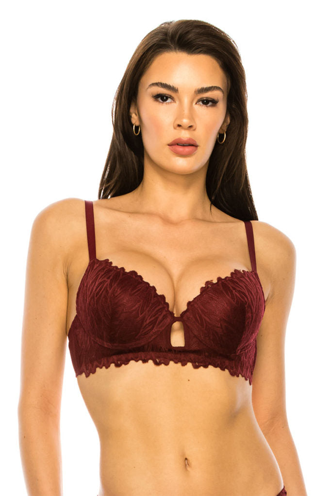 Coverage Lace Trim Bra-Teresa&#39;s Fashionista LLC