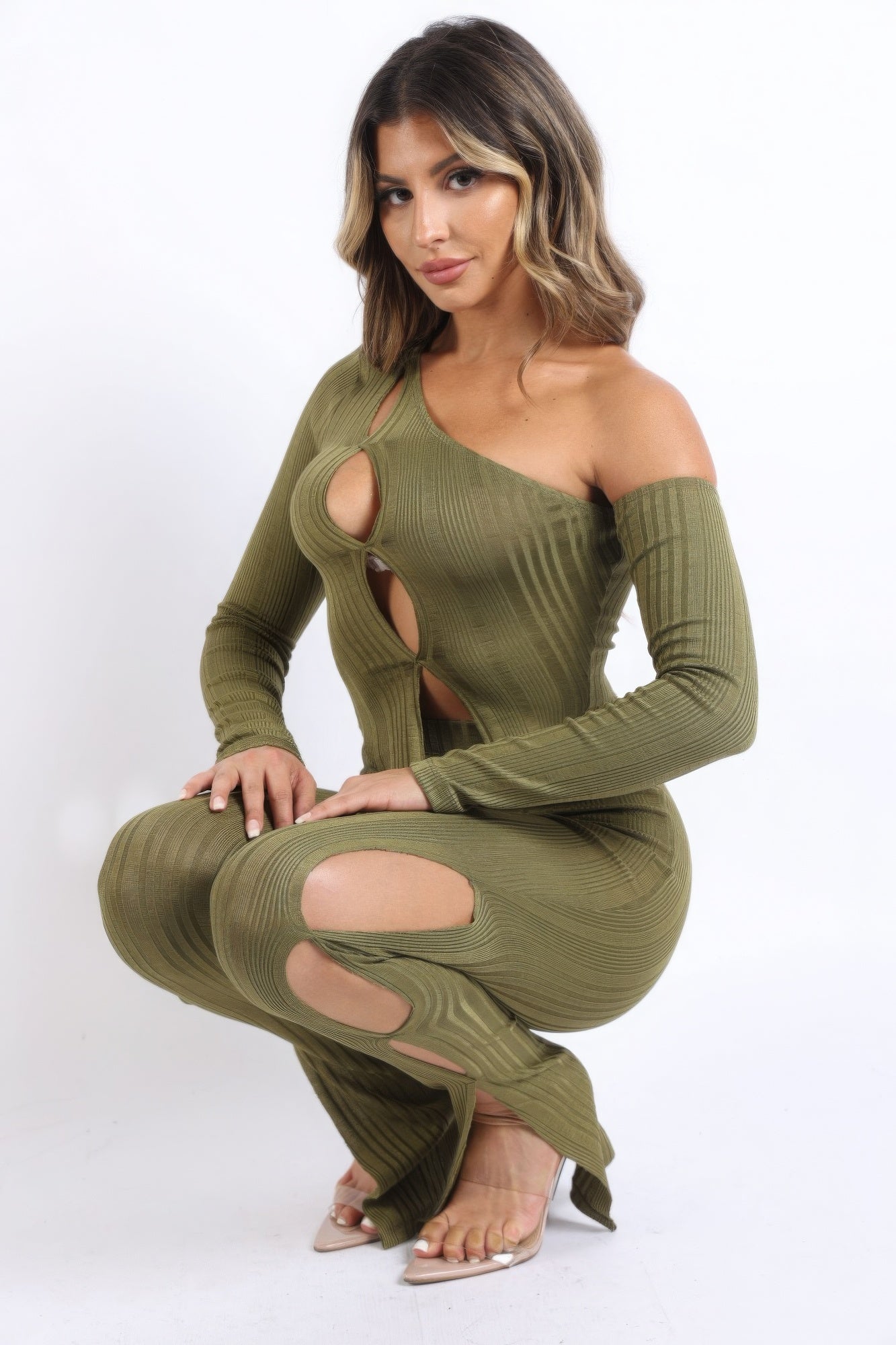 Cutout ribbed set-Teresa&#39;s Fashionista LLC