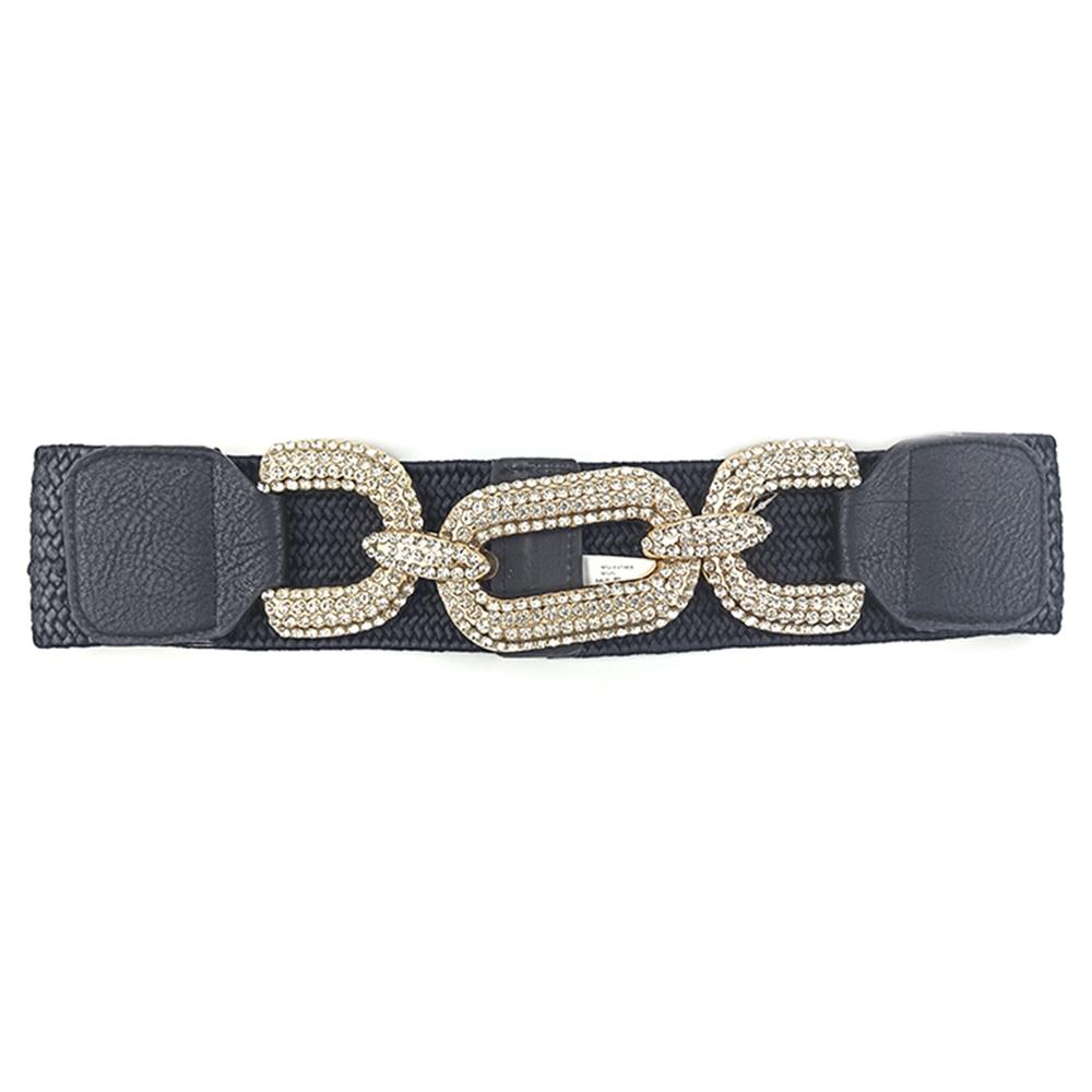 Rhinestone Buckle Elastic Belt-Teresa&#39;s Fashionista LLC