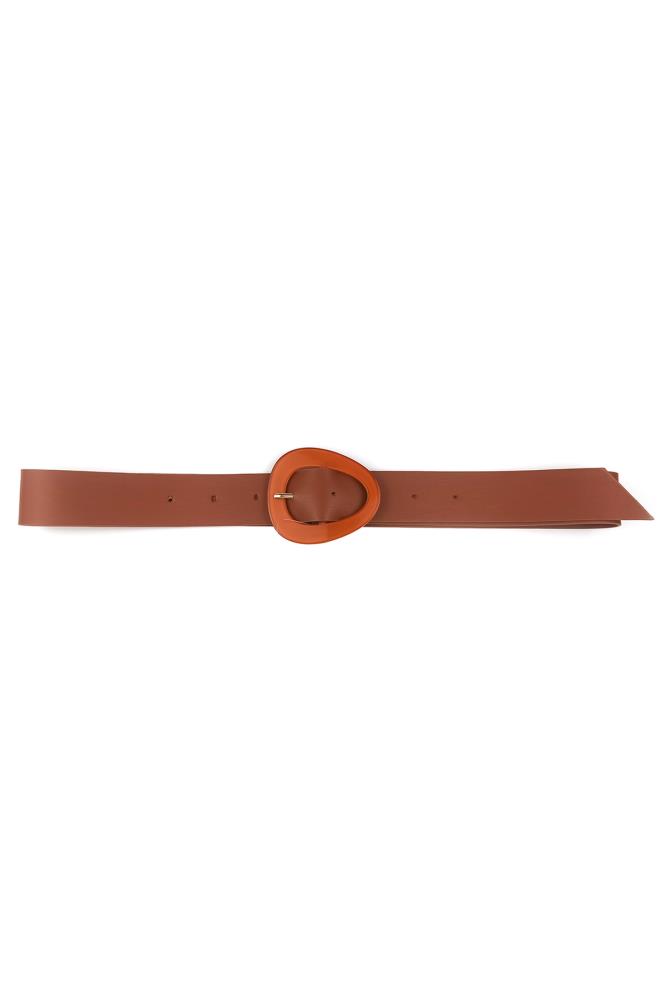 Smooth Oval Buckle Belt-Teresa&#39;s Fashionista LLC