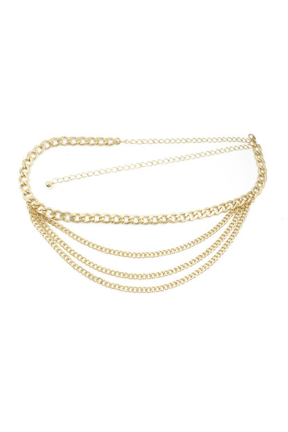 Metal Multi Chain Layered Bally Chain Belt-Teresa&#39;s Fashionista LLC