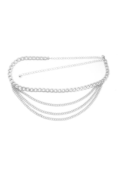 Metal Multi Chain Layered Bally Chain Belt-Teresa&#39;s Fashionista LLC