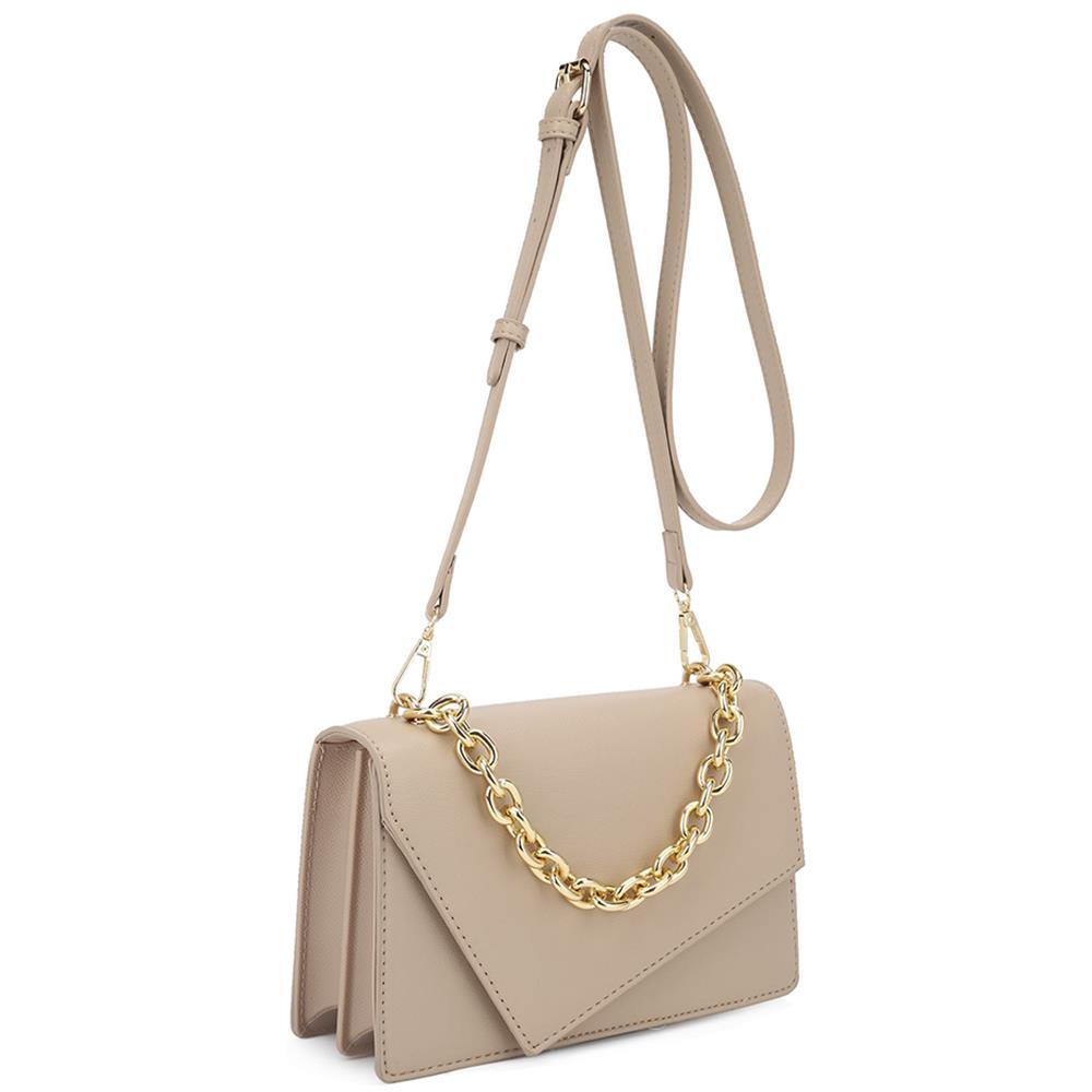 Smooth Plain Chain Link Crossbody Bag-Teresa&#39;s Fashionista LLC