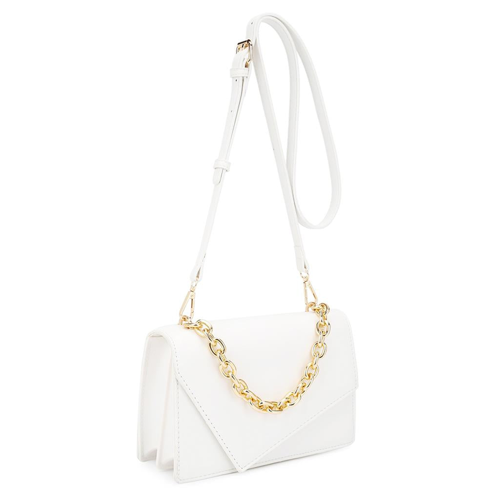 Smooth Plain Chain Link Crossbody Bag-Teresa&#39;s Fashionista LLC