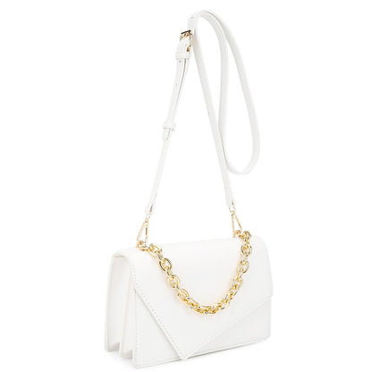 Smooth Plain Chain Link Crossbody Bag-Teresa&#39;s Fashionista LLC