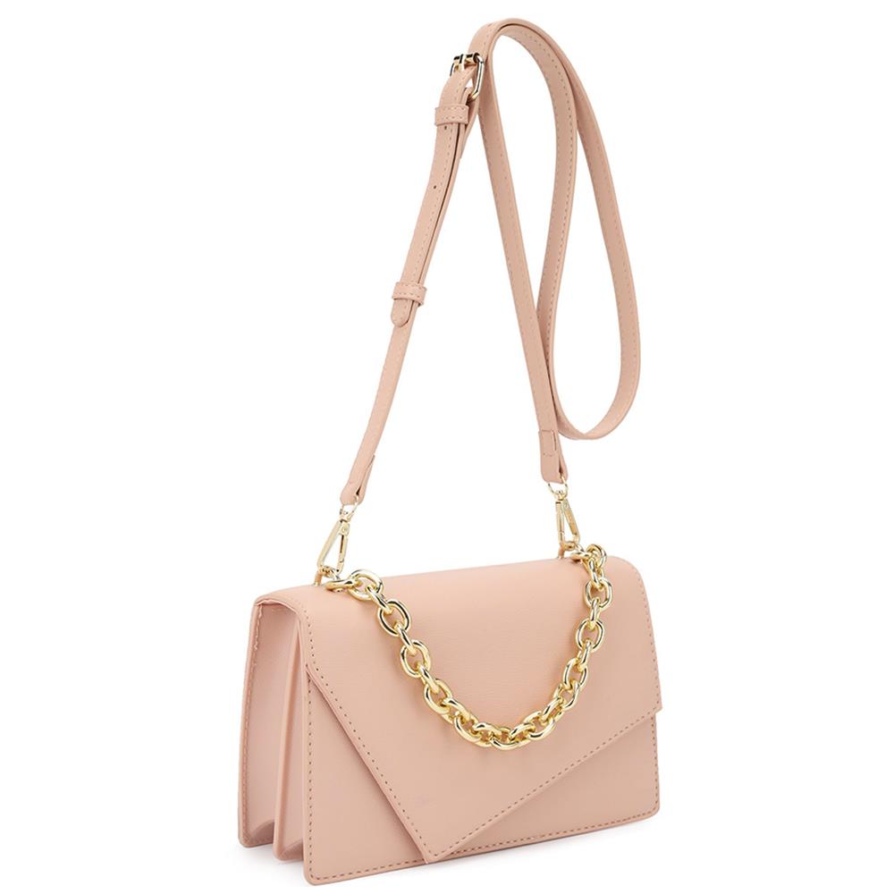 Smooth Plain Chain Link Crossbody Bag-Teresa&#39;s Fashionista LLC