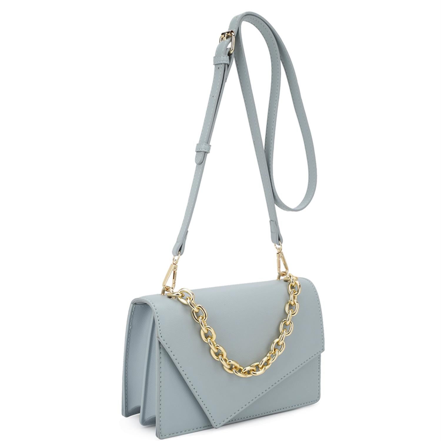 Smooth Plain Chain Link Crossbody Bag-Teresa&#39;s Fashionista LLC