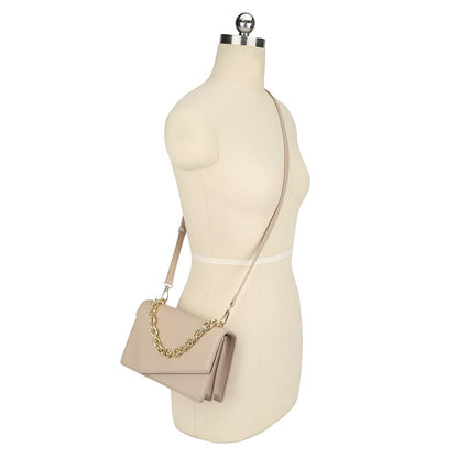 Smooth Plain Chain Link Crossbody Bag-Teresa&#39;s Fashionista LLC