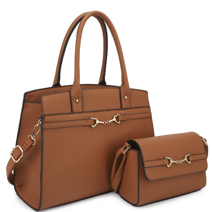 2in1 Matching Design Handle Satchel With Crossbody Bag-Teresa&#39;s Fashionista LLC