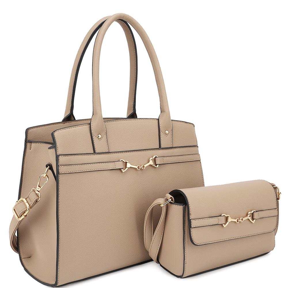 2in1 Matching Design Handle Satchel With Crossbody Bag-Teresa&#39;s Fashionista LLC