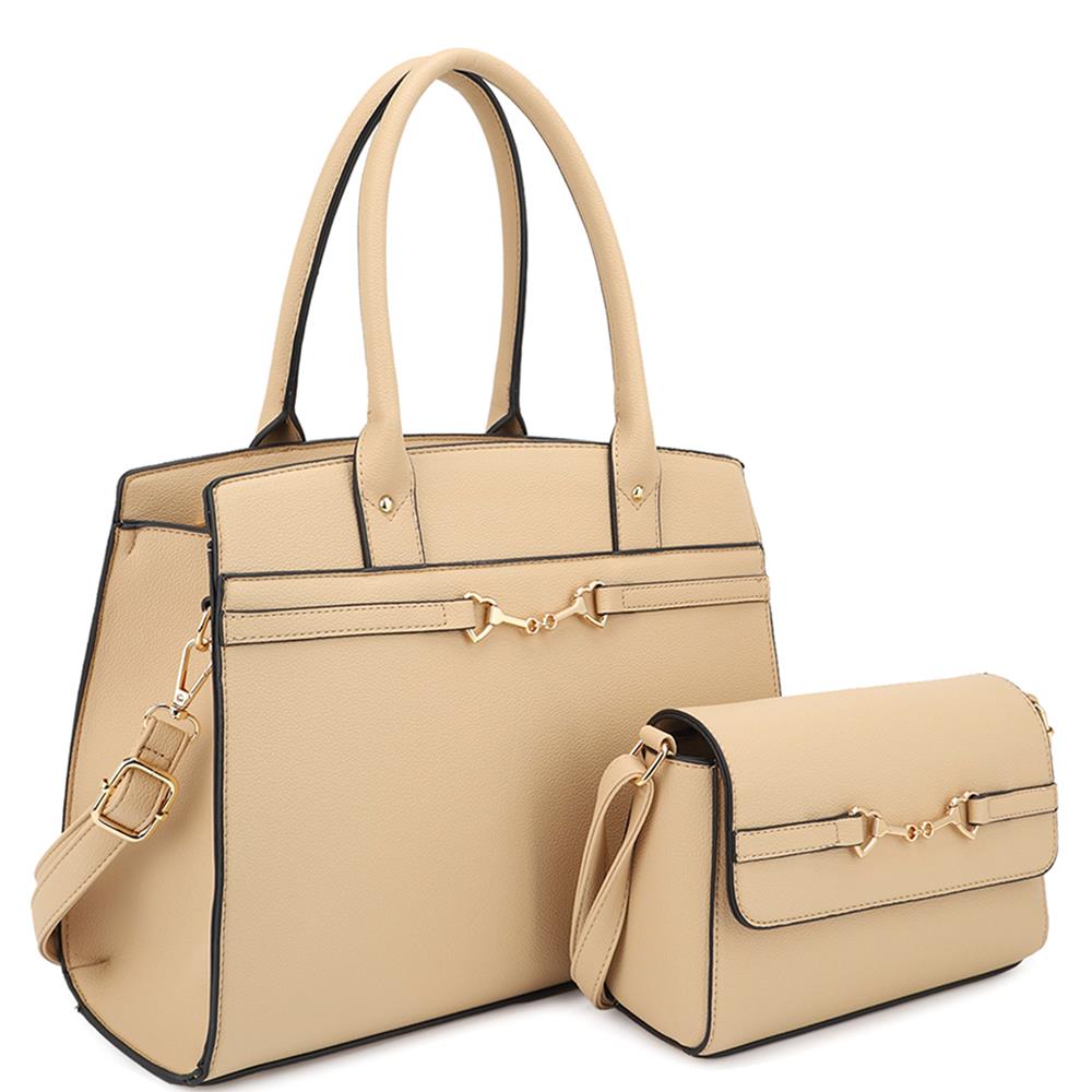 2in1 Matching Design Handle Satchel With Crossbody Bag-Teresa&#39;s Fashionista LLC