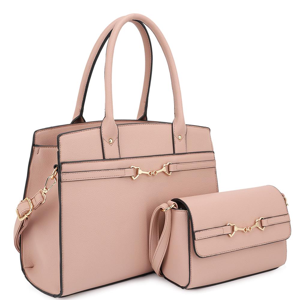 2in1 Matching Design Handle Satchel With Crossbody Bag-Teresa&#39;s Fashionista LLC