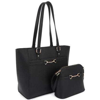 2in1 Smooth Matching Shoulder Tote Bag With Crossbody Set-Teresa&#39;s Fashionista LLC