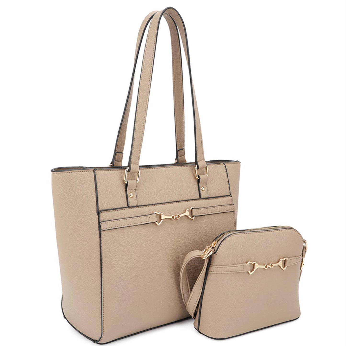 2in1 Smooth Matching Shoulder Tote Bag With Crossbody Set-Teresa&#39;s Fashionista LLC