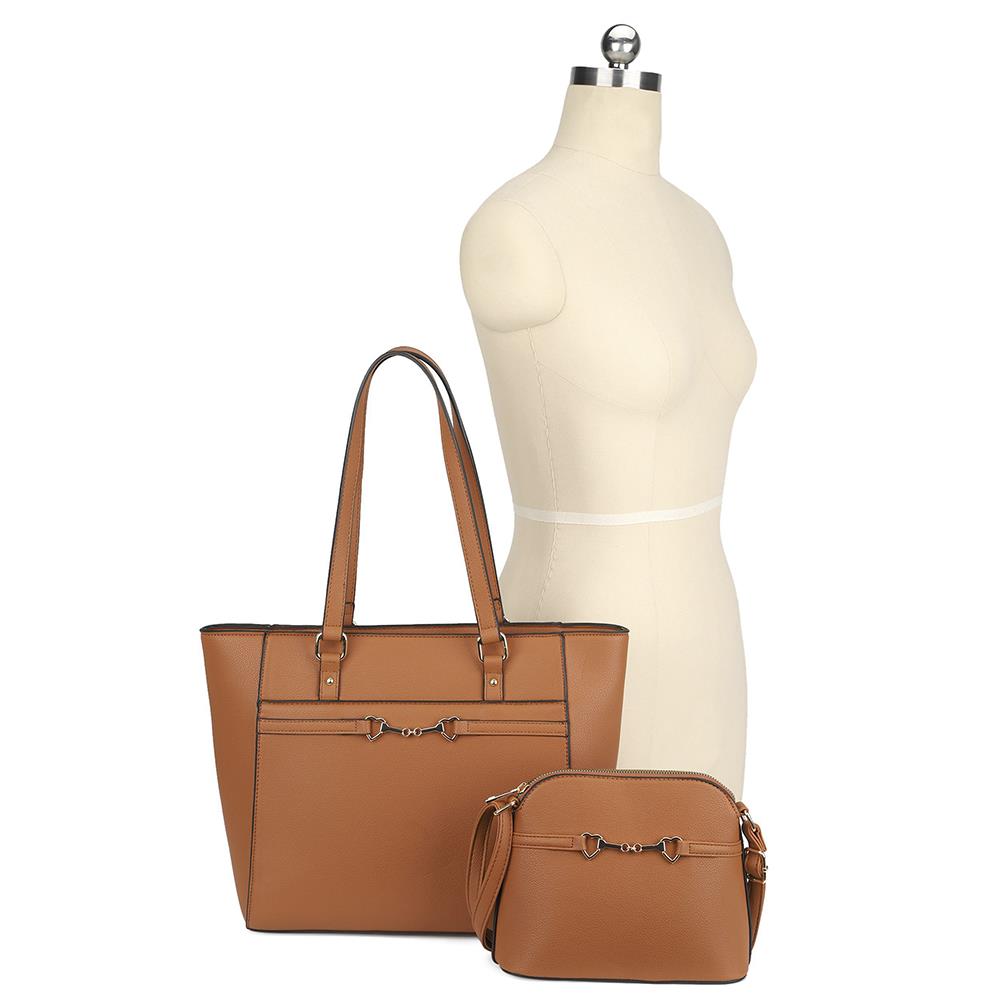 2in1 Smooth Matching Shoulder Tote Bag With Crossbody Set-Teresa&#39;s Fashionista LLC