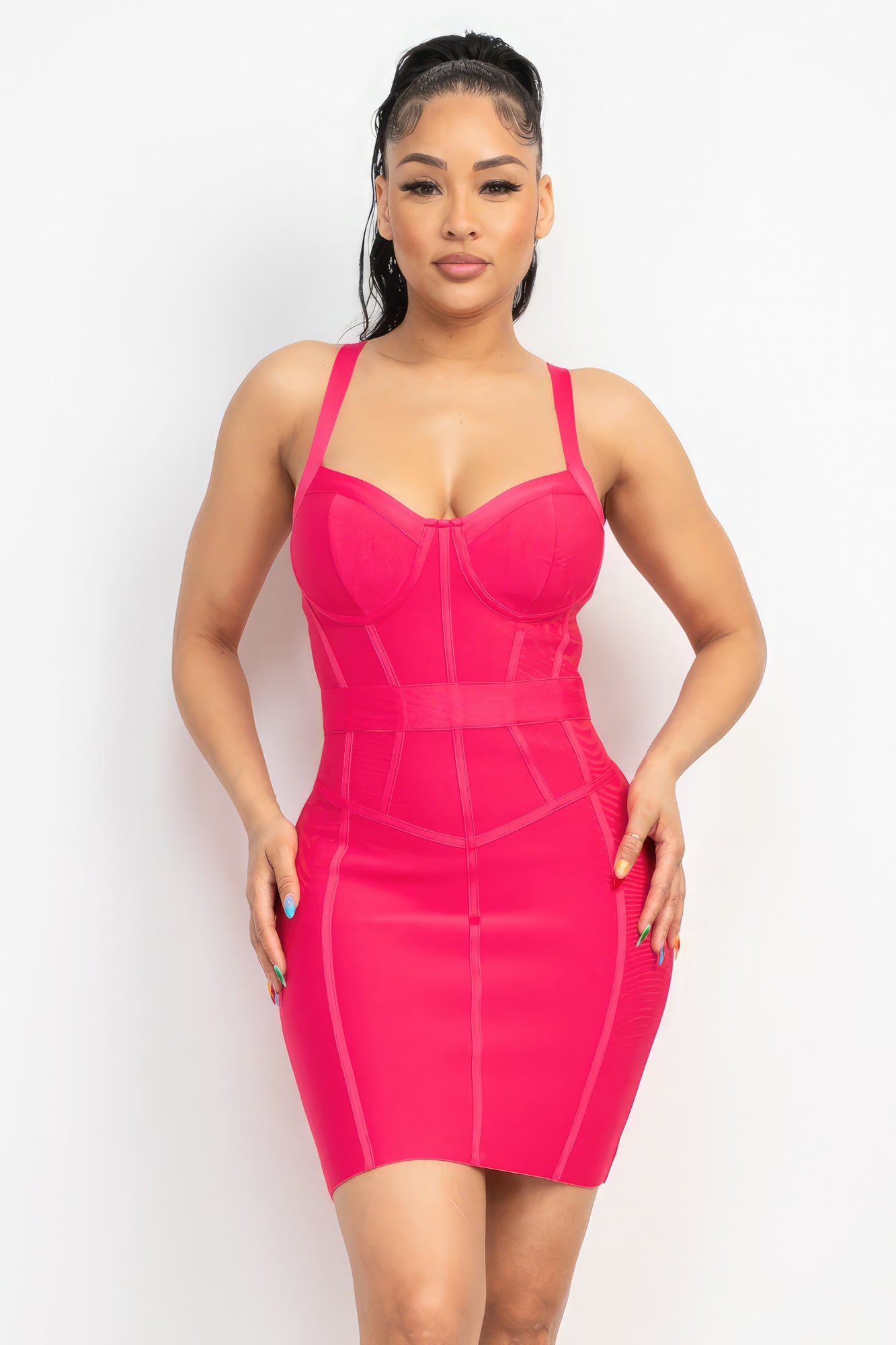 Sweetheart Wide Strap Bandage Dress-Teresa&#39;s Fashionista LLC