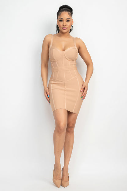 Sweetheart Wide Strap Bandage Dress-Teresa&#39;s Fashionista LLC