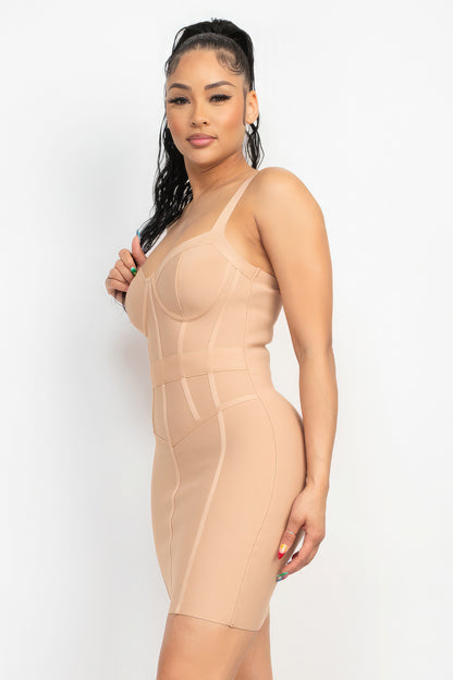 Sweetheart Wide Strap Bandage Dress-Teresa&#39;s Fashionista LLC