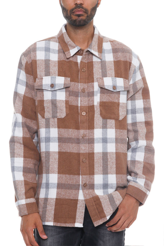 Men's Checkered Soft Flannel Shacket-Teresa&#39;s Fashionista LLC