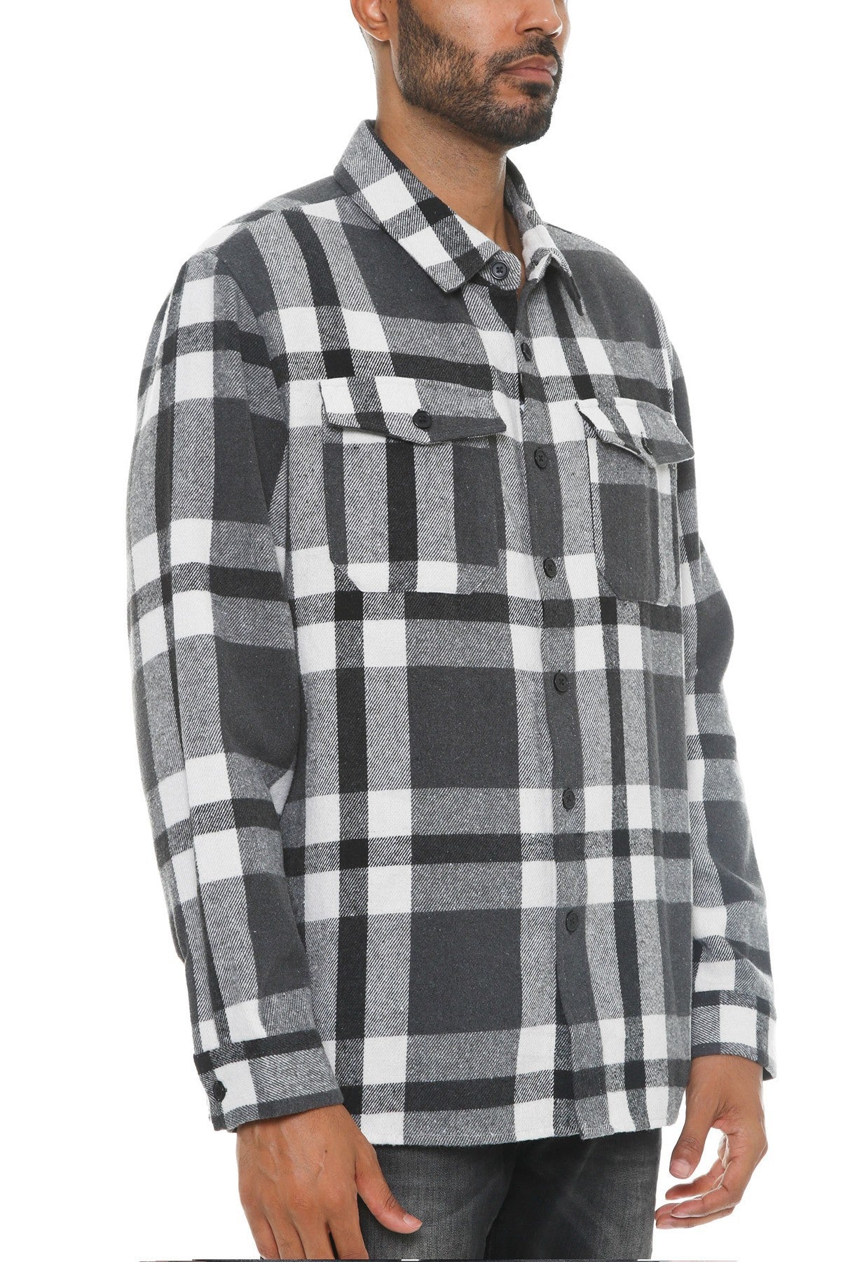 Men's Checkered Soft Flannel Shacket-Teresa&#39;s Fashionista LLC