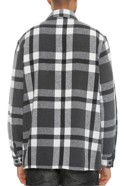 Men's Checkered Soft Flannel Shacket-Teresa&#39;s Fashionista LLC