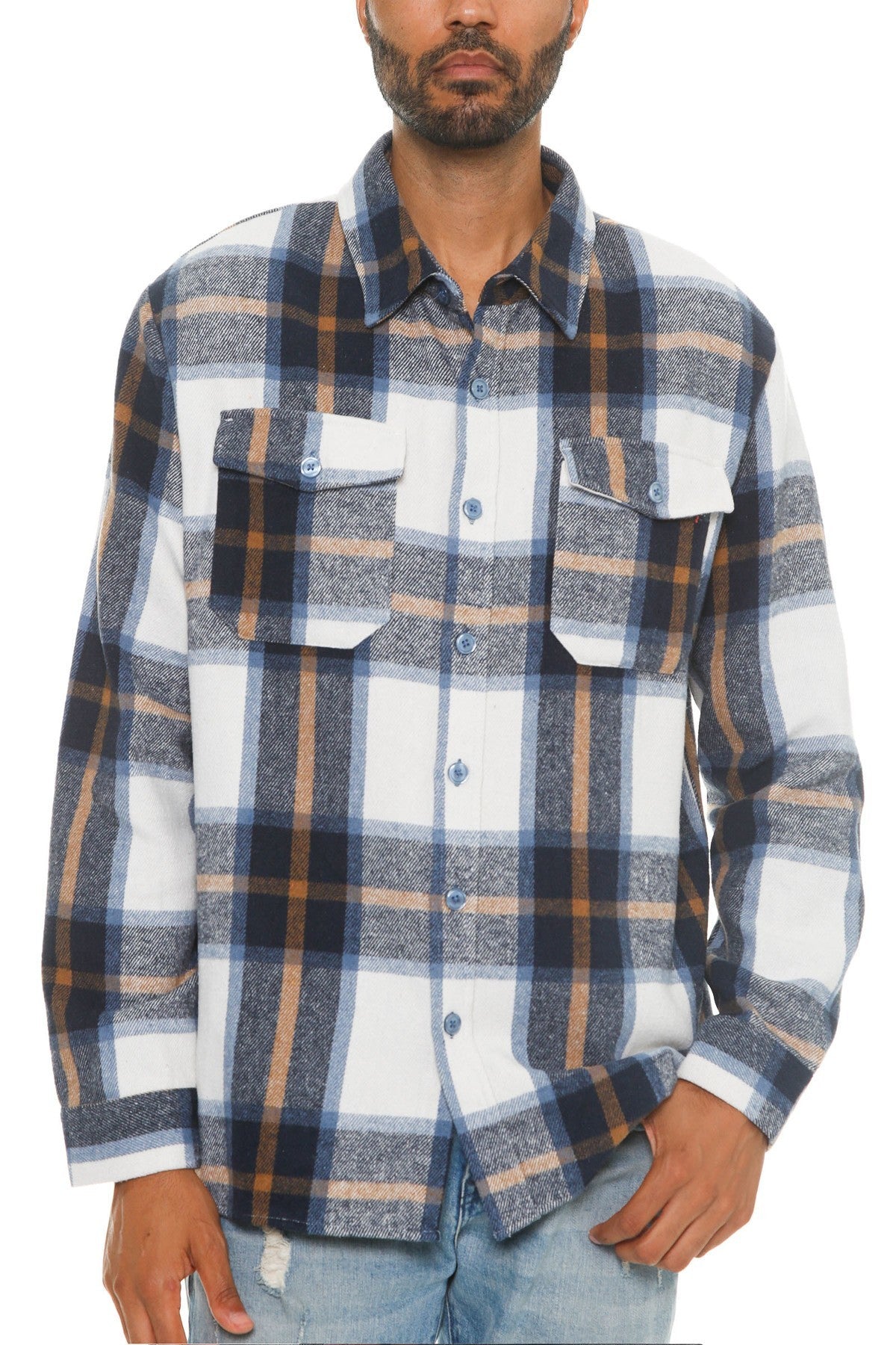 Men's Checkered Soft Flannel Shacket-Teresa&#39;s Fashionista LLC