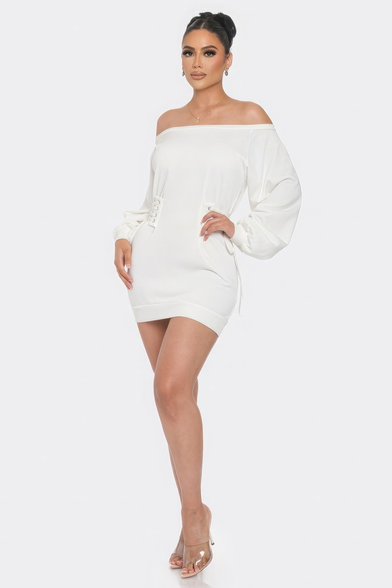 Off Shoulder Mini Dress-Teresa&#39;s Fashionista LLC