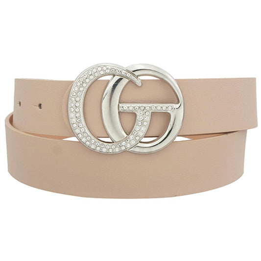 Metal Buckle Belt With Full On Rhinestone Body-Teresa&#39;s Fashionista LLC