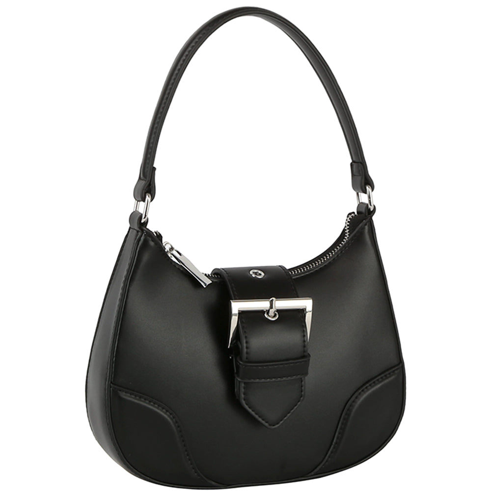 Fashion Buckle Curve Handle Shoulder Bag-Teresa&#39;s Fashionista LLC