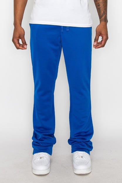 Solid Flare Stacked Track Pants-Teresa&#39;s Fashionista LLC