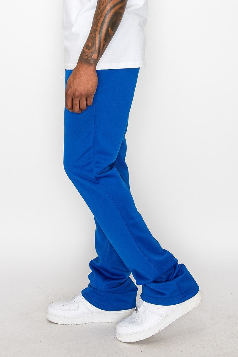 Solid Flare Stacked Track Pants-Teresa&#39;s Fashionista LLC