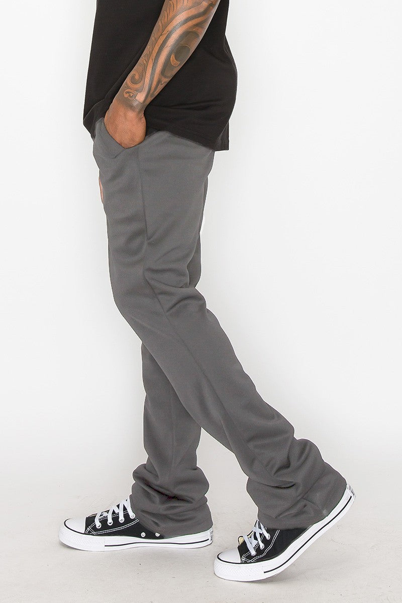 Solid Flare Stacked Track Pants-Teresa&#39;s Fashionista LLC