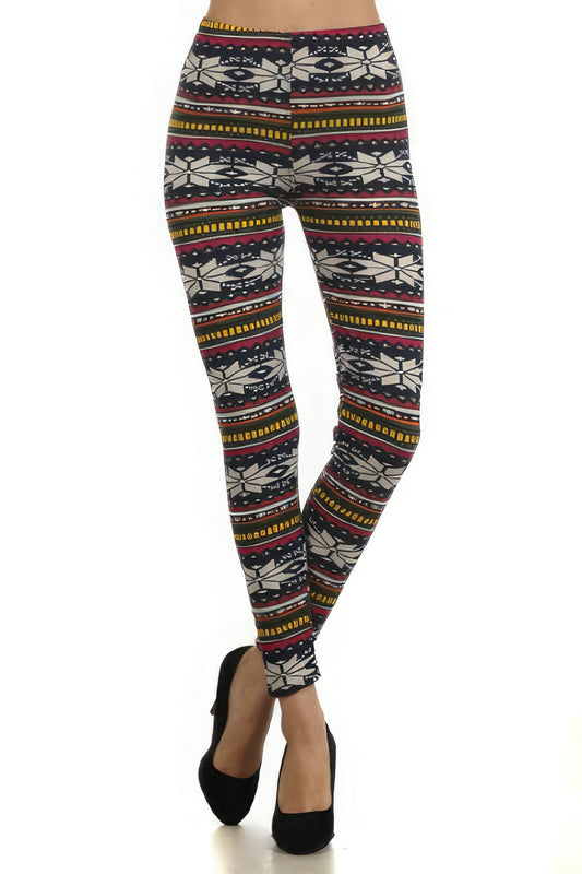 Fair Isle Printed, High Waist Knit Leggings - Teresa's Fashionista LLC