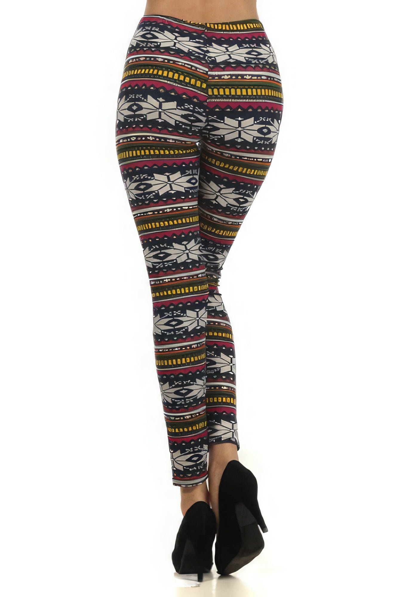 Fair Isle Printed, High Waist Knit Leggings-Teresa&#39;s Fashionista LLC