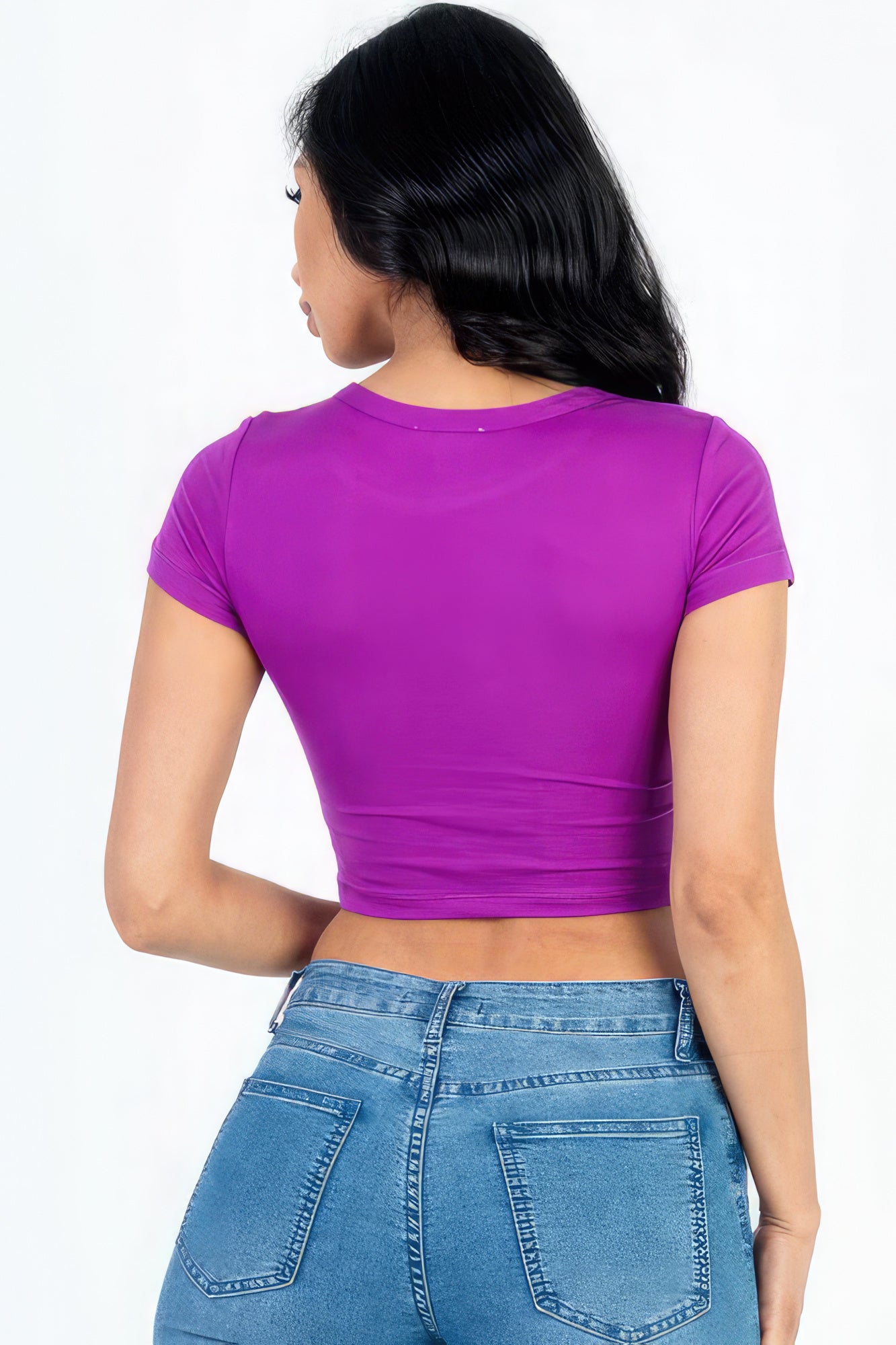 Short Sleeve Roundneck Crop Top-Teresa&#39;s Fashionista LLC