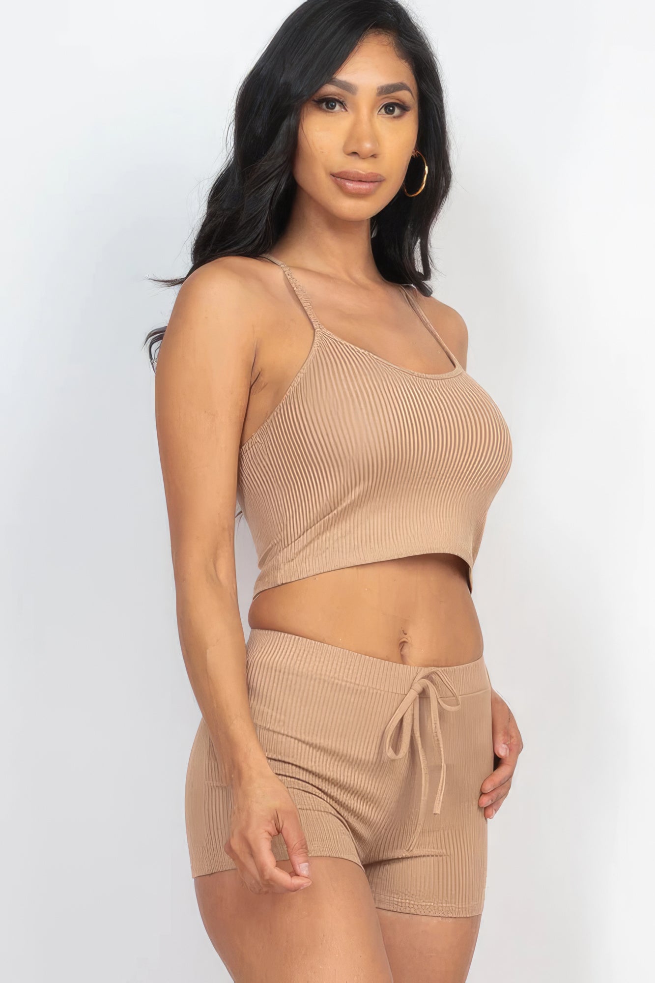 Ribbed Crop Cami Top & Shorts Set-Teresa&#39;s Fashionista LLC