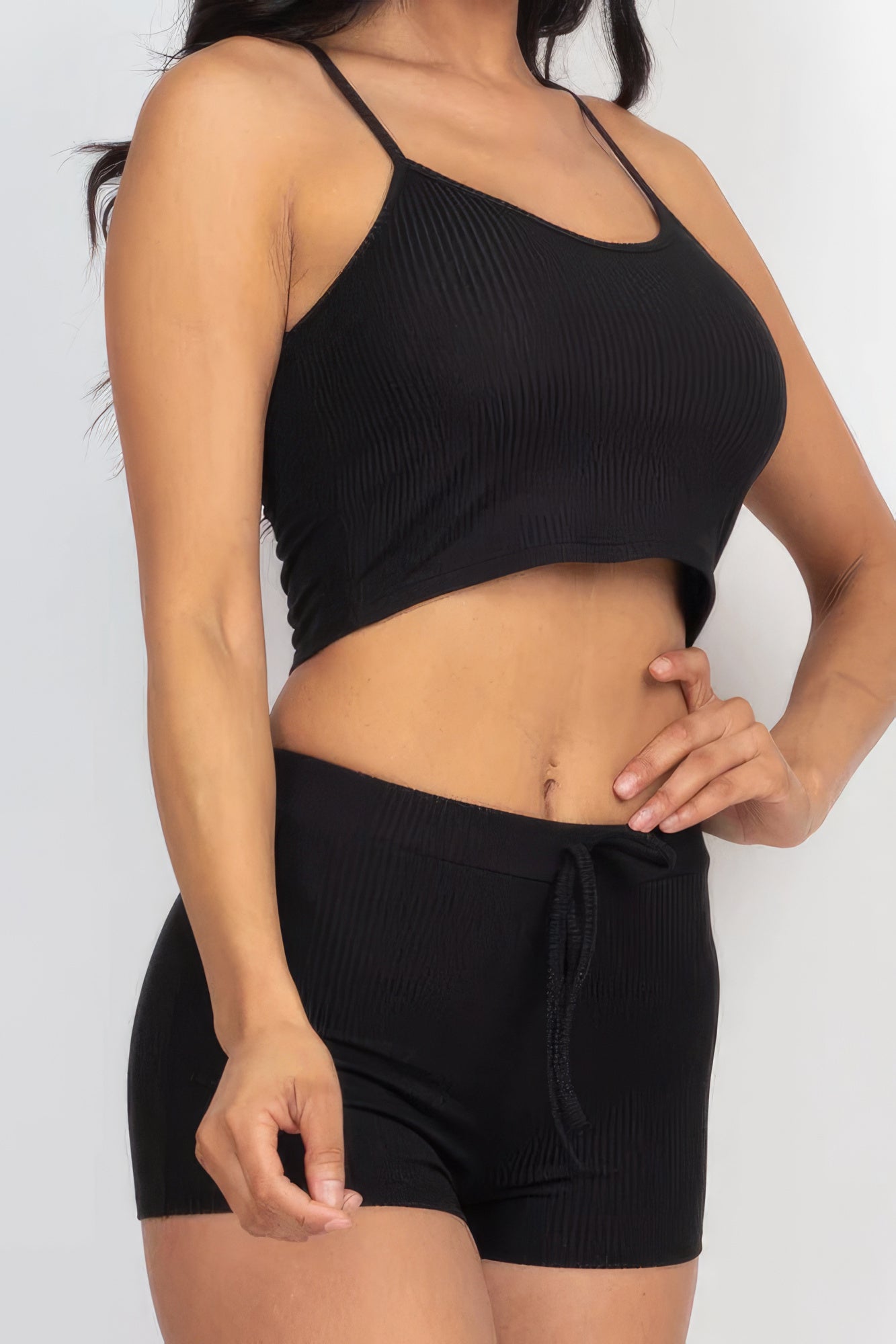 Ribbed Crop Cami Top & Shorts Set-Teresa&#39;s Fashionista LLC