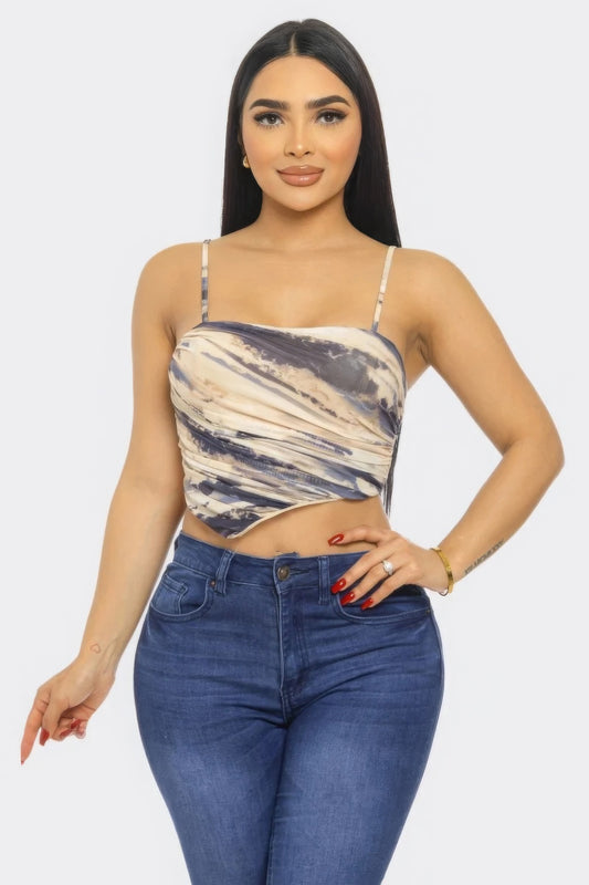 Mesh Print Top-Teresa&#39;s Fashionista LLC